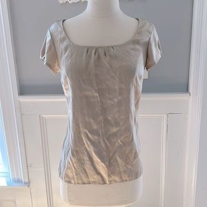 White House black market whbm silk top beige size xs